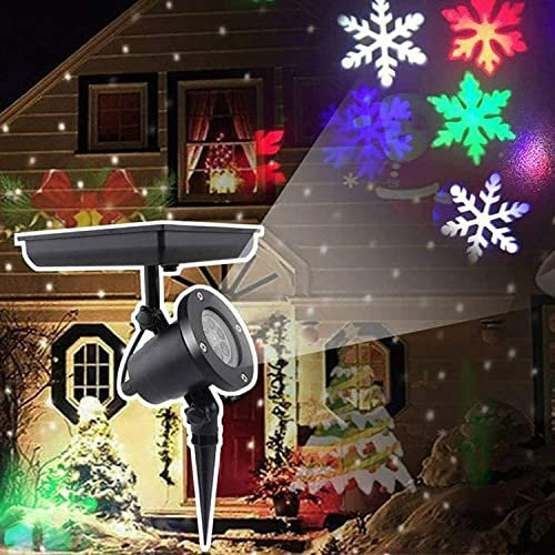 Projecteur de Flocon de Neige de Noël à énergie Solaire lumières extérieur projecteur étanche IP64 LED Lampe de projecteur de Flocon de Neige Mobile pour Jardin Cour décoration de fête de va