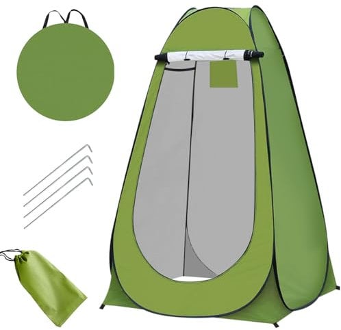 Crystals Pop Up Toilet Tents for Camping, Pop Up Changing Tent for Shower, Privacy Tent Portable Changing Room for Outdoor Adventures, Hiking, Fishing, Beach or Picnic (Green)