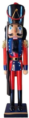 MC® Soldat Casse-Noisette de Noël en Bois Hauteur 50 cm Décorations de Noël Cadeau Noël Compositions (fusil)