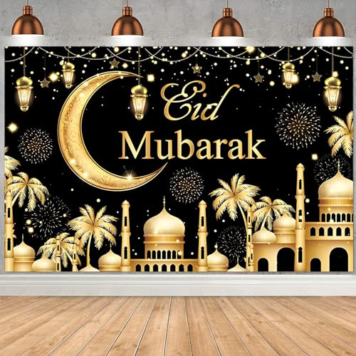 SANLIUSANJIU Ramadan Dekoration Banner Ramadan Kareem Hintergrund, Eid Mubarak Hintergrund Banner, Muslim islamische Deko Extra Große Ramadan Kareem Banner Eid Mubarak Hintergrund Deko