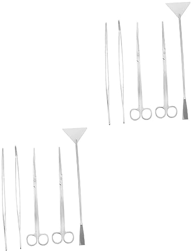 FOMIYES Kit De Nettoyage pour Aquarium 10 Pièces Ensemble Complet pour Lentretien De Laquarium Ciseaux Pinces Et Spatule pour Plantes Aquatiques