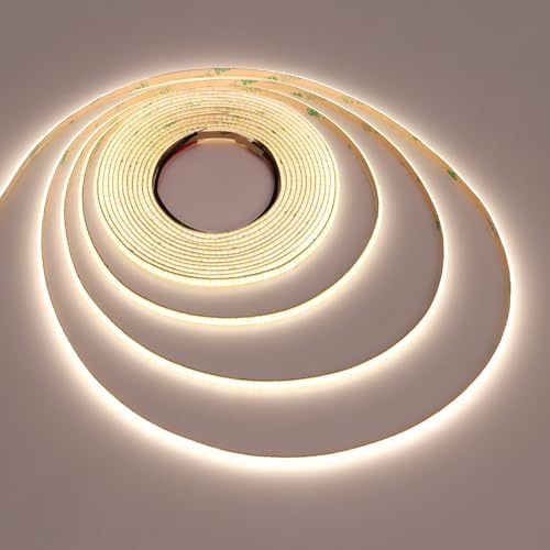 TOPAI 5V COB LED Streifen 5M Naturweiß 4000K Schmal 5mm Breit | 400LED/m CRI>90, Selbstklebend, Flexibel LED Strip, Schneidbar für 3D-Drucker, Leuchtendes Deko Objekt DIY Dekoration