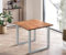 Bett11 SAM B-Ware Esstisch 80x80 cm Mundra, Baumkantentisch aus Akazienholz, massiv + naturfarben, U-Metallgestell Silber, Esszimmertisch mit echter Baumkante