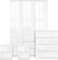 Blisswood High Gloss 4 Piece Bedroom Set With 3 Door Wardrobe & 4 Drawer Chest of Drawer + 2 Drawer 2 Bedside Table Cabinet Bedroom Furniture Set for Bedroom Storage furniture (White)