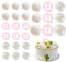HDGSAFD 27 decorazioni per torte a sfera, accessori per decorazioni per torte, palline pastello, inserti trasparenti per torte a sfera, accessori decorativi (rosa, trasparente, bianco)