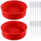 2Pcs Silicone Baking Molds, 10Pcs Drippers, Round Silicone Baking Molds, Round Cake Baking Trays, Round Non-Stick Cake Molds