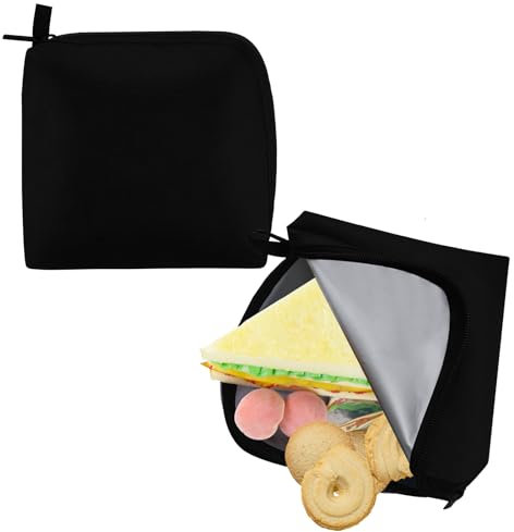 Moyad Lunch Sandwich Bags Cool Reusable Freezer Bag Insulated Snack Food Grocery Storage for Camping Picnic Hot & Cold Pouch, Black