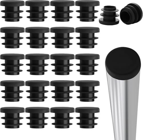 yFurn Lot de 20 Bouchons à Lamelles Ronds 25mm Embout Protection Pied de Chaise Bouchons Embouts Rondes en Plastique Embouts de Tubes pour Tubes Métalliques, Chaises (16mm)