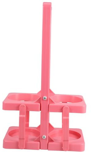 ULDIGI Bierregal-handkorb Getränkekistenregal Getränkehalter Transportwagen Der Bier Weinregal Anzeige Bierschrankständer Weinstand Transportrollen Barzubehör Bierträgerkorb Rosa Plastik