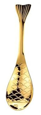 Hhmmei2024-23 Stainless steel spoon household drinking spoon golden high color creative spoon eating spoon cute spoon(Gold,Small)