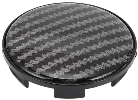 A ABSOPRO Enjoliveurs De Moyeu De Roue Caps De Moyeu De Jante Diamètre Extérieur de 68mm, Couvre-Moyeu En Plastique Noir 1 Pièce Avec Autocollant En Fibre De Carbone Noir