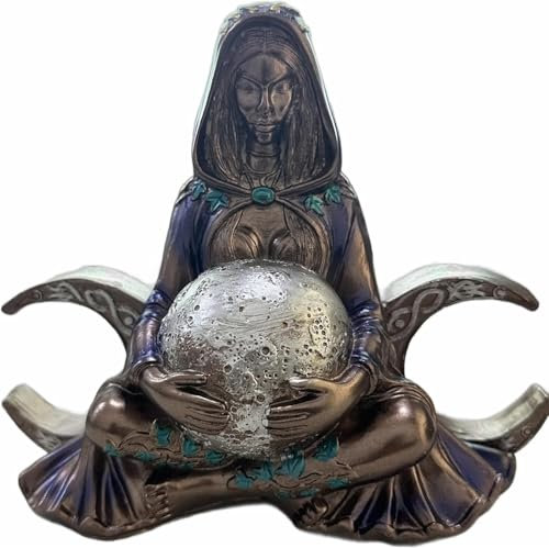 Glistenovelty Gaia-Skulptur für Altar, Mondgöttin aus Kunstharz, umweltfreundliche Dekoration für Zuhause und Büro, Meditationsgeschenke für Erdliebhaber (lila)