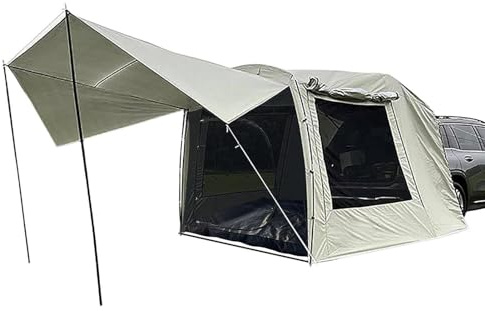 SUV Tailgate Tent Awning - Car Tailgate Camping Tent Oxford Fabric Car Rear Extension Tent, Car Tailgate Tent Attachment, Foldable, UV-Resistant Car Camping Road Trip Tent for Outdoor