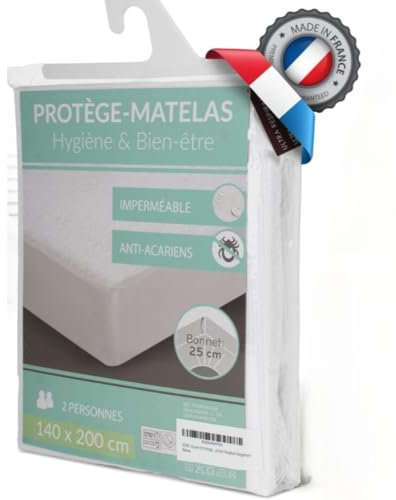 EZAIN -Couvre et Protege Matelas 140 x 200 -Drap Housse integrale Impermeable Anti Punaise de lit et Anti acariens surmatelas 2 Personnes alèse jetable demenagement Protection Parapluie Rangement