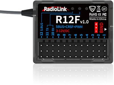 Radiolink R12F 12 Kanäle RC-Empfänger für RC-Flugzeug Jet Auto Boot Funktioniert für 2.4Gh Radio Controller T16D/T12D/T8FB/T8S/RC8X/RC6GS V3/RC4GS V3 Fernsteuerung