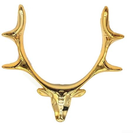 Anspruchsvolle Hirschkopf-Ornament-Wanduhr, elegantes nordisches Design, schnelles Selbermachen (L)