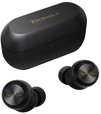 Technics EAH-AZ100E-K Wireless Earbuds with Noise Cancelling, Multipoint Bluetooth, Voice Focus AI, Comfortable In-Ear Headphones, Black (Renewed)