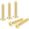 sourcing map 10Pcs Brass Wood Screws, M5 x 30mm Phillips Flat Head Self Tapping Screw WoodWorking Screw for Door Hinges, Wooden Furniture, Home Appliances