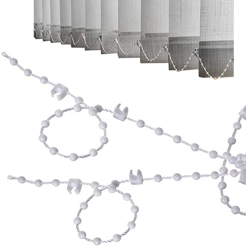 20 Meter 200 Clips Vertical Blind Bottom Chain, Vertical BlindChain Repair Parts Replacement, Vertical Blinds Repair Parts Suitable for 89mm Slats, Blind Bottom Chain Slats