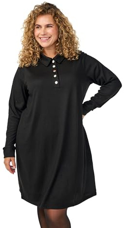 Zizzi Damen Große Größen Polokleid Lange Ärmel Knöpfe Größen 42-64