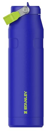 Stanley 1913 Flip Straw Sports Water Bottle 1.06L - Cobalt Chartreuse | 15 Hours Cold - 4 Days Iced - BPA-Free - Leak Resistant - Dishwasher Safe - Fits Cup Holder