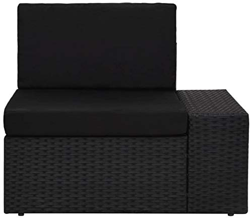 Lumanois Modulares Sofa-Eckteil mit Armlehne (Links) Poly Rattan Schwarz,8.95kg,49499