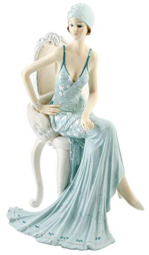 Broadway Belles Deko-Figur, Dame / Lady, Art Deco, blaugrün