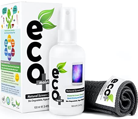 Ecomoist Natural Screen Cleaner 100ml with Fine Microfiber Towel