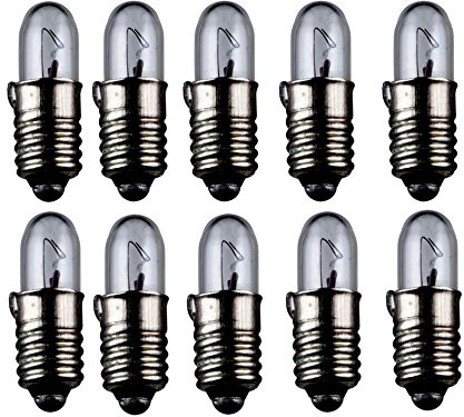 10er Set WireThinX Kleinstlampen Subminiatur 0,30 W, 6 V - Sockel E5,5 4,7 x 15 mm, L-55