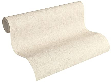 A.S. Création Vliestapete Greenery Tapete Uni Vintage Optik 10,05 m x 0,53 m beige creme metallic Made in Germany 322618 32261-8