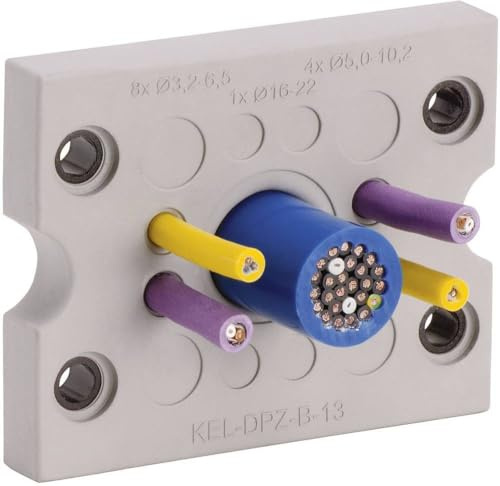 Icotek KEL-DPZ-B25 Kabeldurchführungsplatte Klemm-Ø (max.) 6.5 mm Polyamid, Elastomer Grau 1 St.