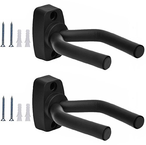Debonice Gitarrenständer Gitarrenhalter Elektrische, Bass, Banjo,etc Universal Halter Wandhalter Schwarz (2 Stück)