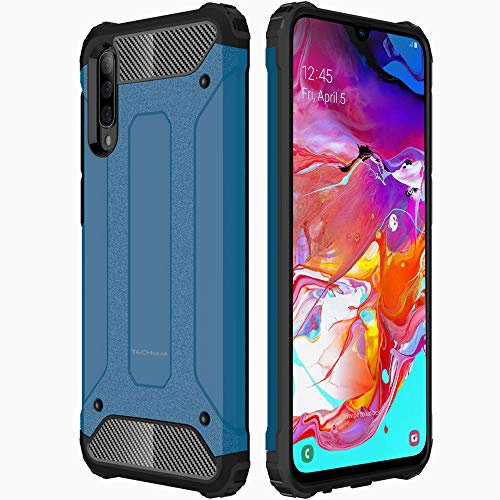 TECHGEAR Galaxy A70 Case [Tough Armoured] ShockProof Dual-Layer Protective Heavy Duty Tough Cover Designed For Samsung Galaxy A70 - (Blue)