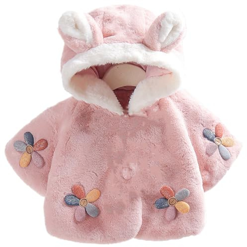 OKSakady Neonato Infantile Bambino Ragazza Pelliccia Ecologica Cappotto Giacca Mantellina Mantello Poncho 0-3 Anni