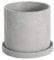 Ekirlin Pot de fleurs d'intérieur en ciment gris de 14,5 cm avec soucoupe et trou de drainage, pour décoration d'intérieur, bureau et extérieur