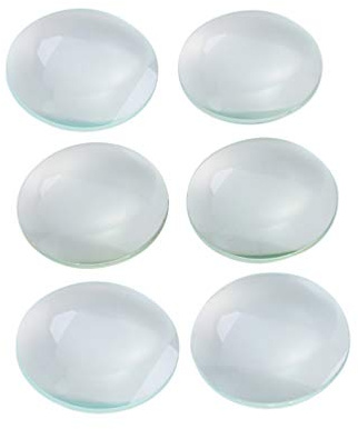 ibasenice6er Set Konvex-Glaslinsen 30/50/50 mm Ø 50/100/300 mm Brennweite – doppelkonvex für Physikunterricht Lichtbrechungs-Experimente, Schule & Labor