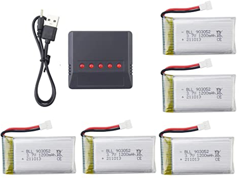 ZYGY 5pcs 3.7V 1200mAh battery with 5 in1 charger for SYMA X5SW X5SC X5SC-1 Remote Control Drone