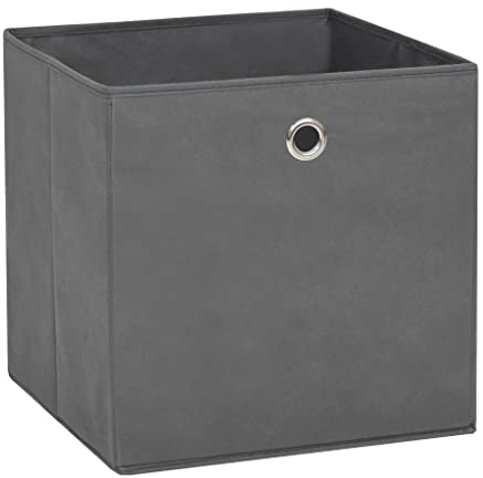 vidaXL 4X Aufbewahrungsbox Zusammenklappbar Spielkiste Regalkorb Faltkiste Korb Kinderbox Box Kiste Faltbox Vliesstoff 28x28x28cm Grau