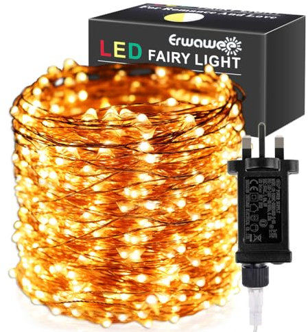 Christmas Lights Copper Wire, 328FT 100M 1000 LEDs Christmas Outdoor Indoor Decorations String Light Warm White, 8 Modes Waterproof Twinkle Starry Fairy Light for Garden,Xmas,Party,Trees,Home,Wedding