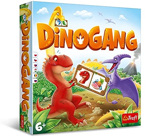 Trefl Dinogang - Das verrückte Brettspiel Für die ganze Familie, Dinosaurier, Sammeln Chips, Vorgeschichte, Gesellschaftsspiel für Erwachsene und Kinder ab 6 Jahren