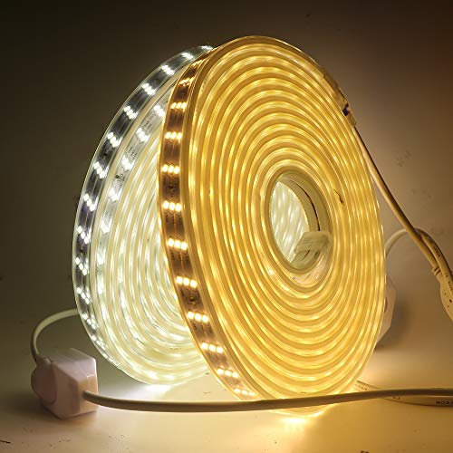 XUNATA Regulable Tira de LED, 2835 SMD 180leds/m, IP65 Impermeable, Escalera de Techo Blancas Tira de LED Cocina Cable Luces Blanco Frio- 8m