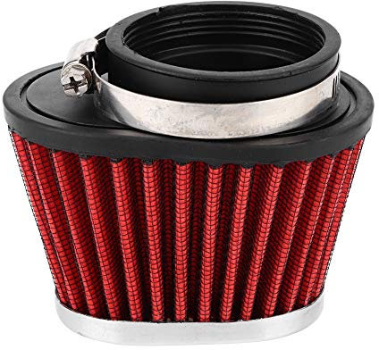 Filtro-coppa filtro aria 55mm-Filtro Aria Universale per Moto Filtro Aria Motore Rosso (51mm / 55mm / 60mm), Adatto a Qualsiasi Moto della Giusta Dimensione.(55MM)