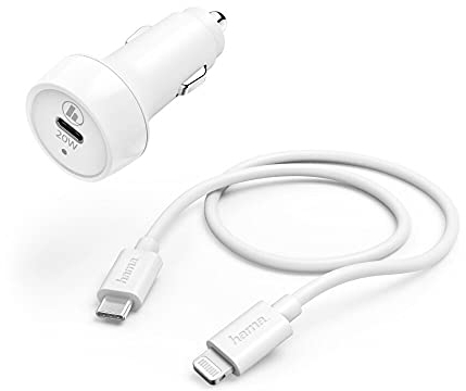 Hama Kfz-Ladeset Lightning, Power Delivery (PD), 20W, weiß