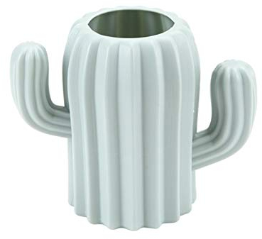 cuiyoush Porte-stylos mignon en forme de cactus - Organiseur de bureau pour pinceaux de maquillage - Organisateur amusant pour bureau à domicile - Vert clair