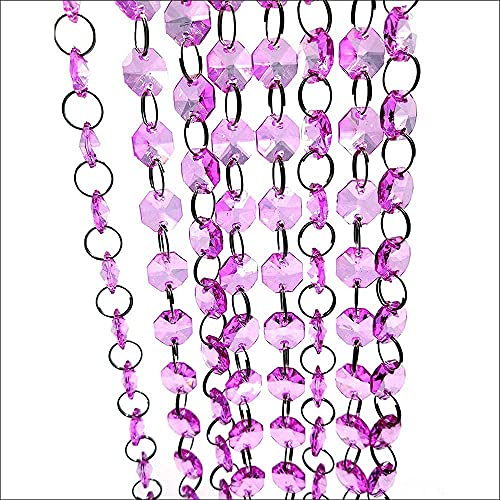 10x 1M Türvorhang Kristall Perlen Girlande Acryl Deko Perlenband Fadenvorhang Perlenvorhang Hängende Partei Dekor Ornament Anhänger für DIY Hochzeit Dekor Vorhang Lampe Garten Party Weihnachten,Lila