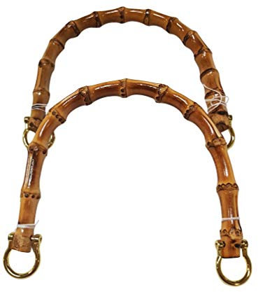 2 Manici per Borse in Bamboo con Anelli in Metallo Nickel Free - Ideali x Borsa in Juta Hand Made