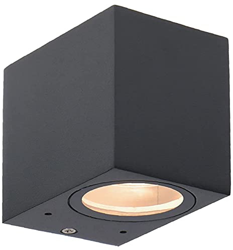 Außenwandleuchte Cube 1-flammig IP44 anthrazit mit LEDVANCE ZigBee Lampe warmweiß dimmbar