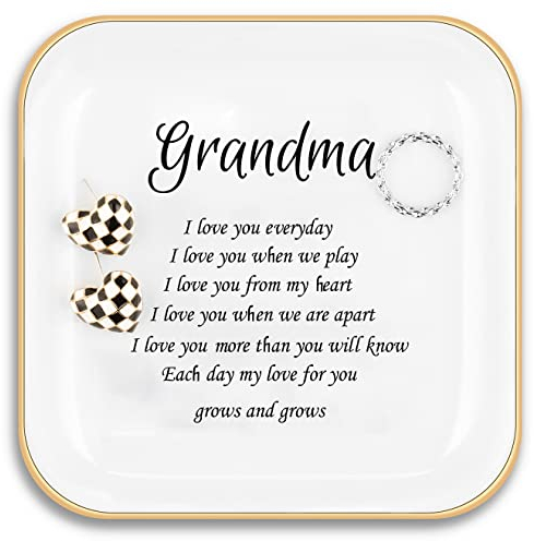Titanape Grandma Gifts, I Love You Trinket Ring Dish Gifts for Grandma, Grandma Mothers Day Birthday Christmas Thanksgiving Gifts for Grandma, Nana Gifts