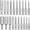 Treki 20pcs Puntas de Destornillador de Cabeza Hexagonal Magnética Destornillador Hexagonal Puntas Juego de Brocas Allen 60mm para Destornilladores Eléctricos Manuales (Métricas y SAE)