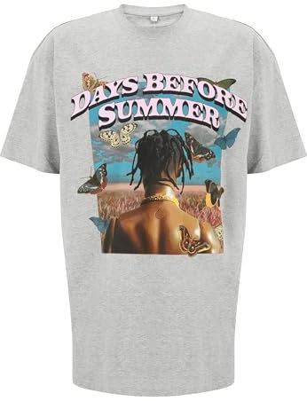 Mister Tee Upscale Unisex T-Shirt Days Before Summer Oversize Tee, T-Shirt mit Aufdruck, Oversized Fit, Baumwolle, Grey, L